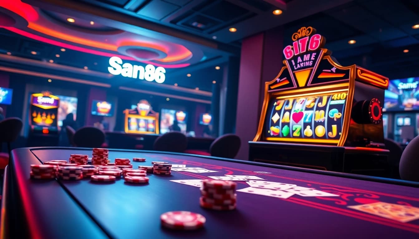 Experience online gaming excitement at Sam86 with vibrant casino visuals and thrilling gameplay.