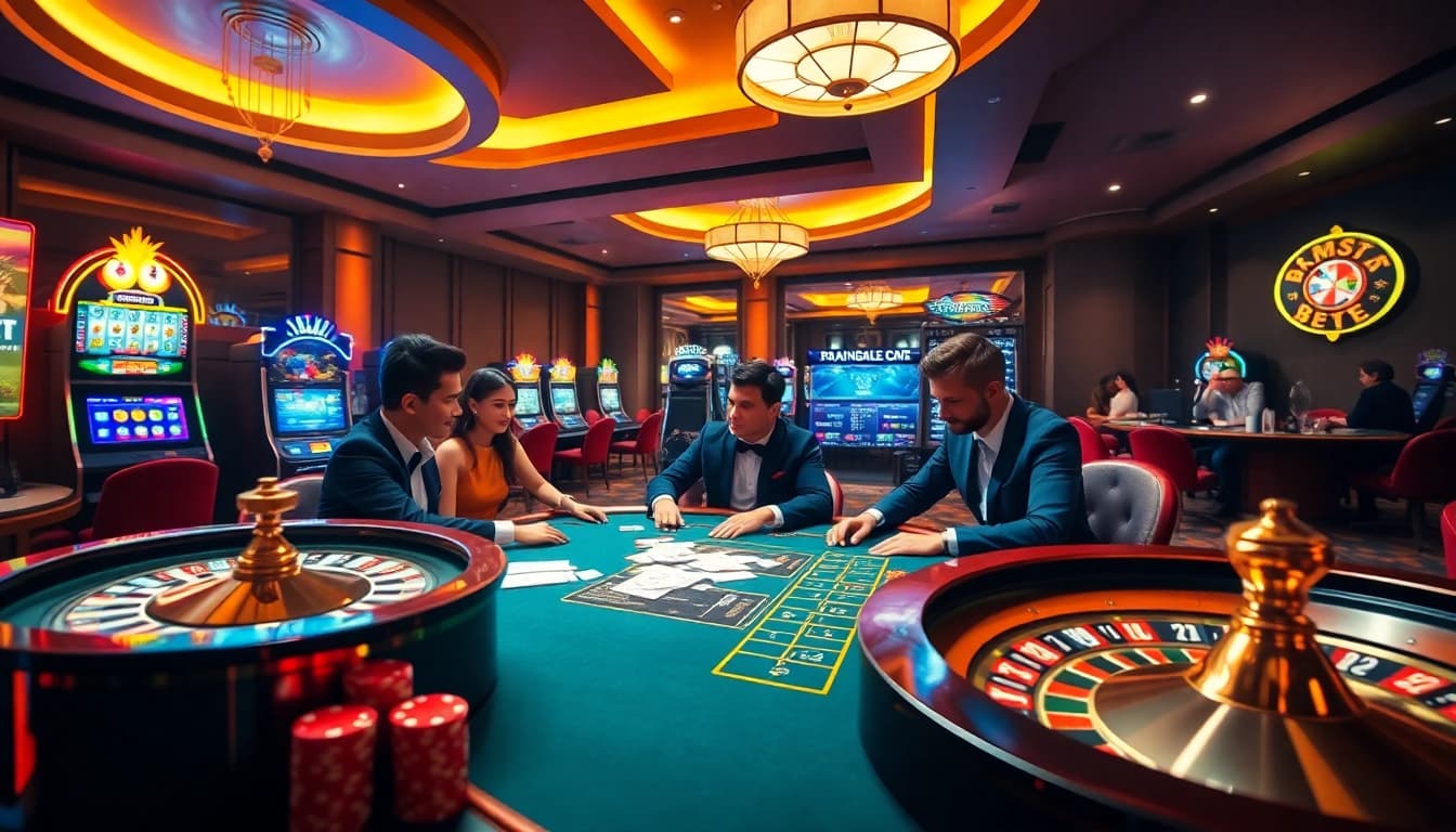 Experience the thrilling world of 999BET with vibrant gambling action at a luxurious casino table.
