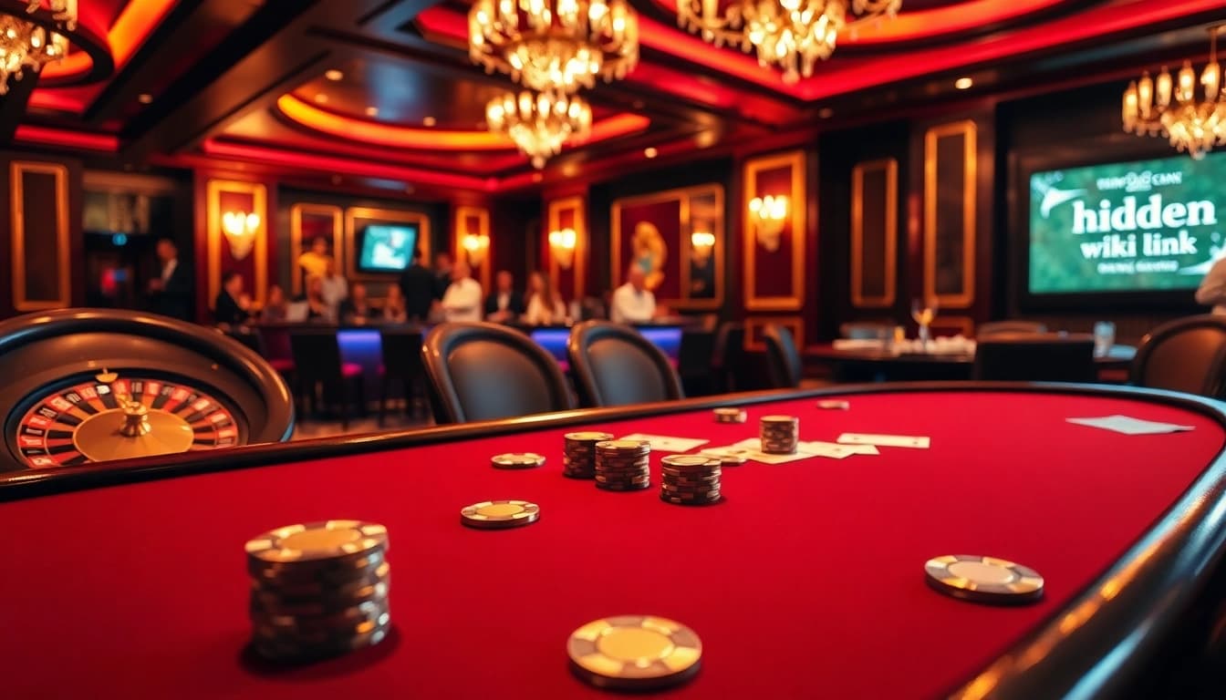 Engaging poker game with stylish chips and cards, highlighting the hidden wiki link for gamblers.