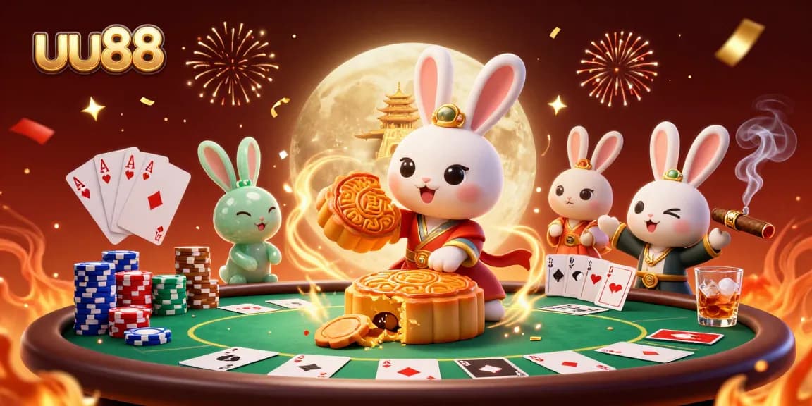 Experience the excitement of uu88 with vibrant casino-themed 3D illustration featuring traditional elements.