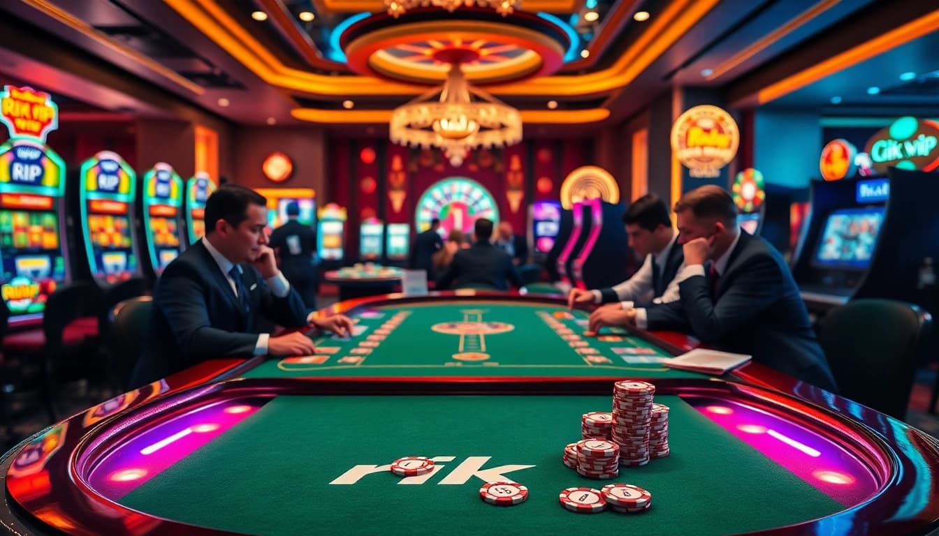 Experience thrilling gameplay at Rik vip with vibrant casino elements and lively poker action.
