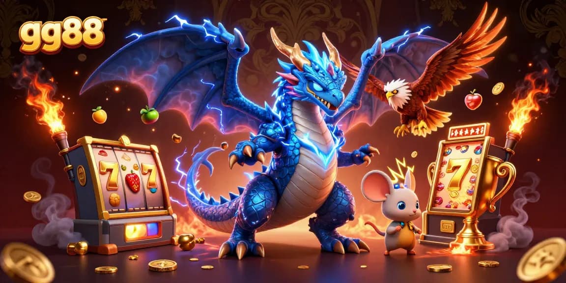 Experience thrilling jackpots at gg88 with an electrifying 3D slot machine scene.