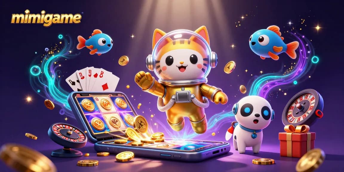 Play exciting games on mimigame with colorful slot games, rewards, and vibrant scenery.