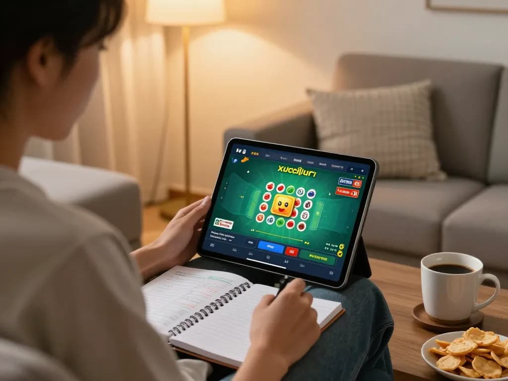 Xóc đĩa online gameplay on a tablet shows strategic betting options in a cozy home setting