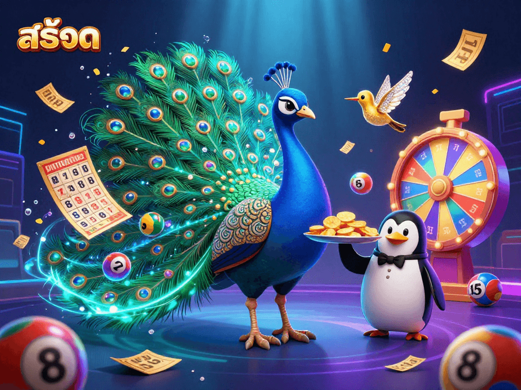 Experience the excitement of สล็อต in this vibrant scene featuring dynamic casino elements.