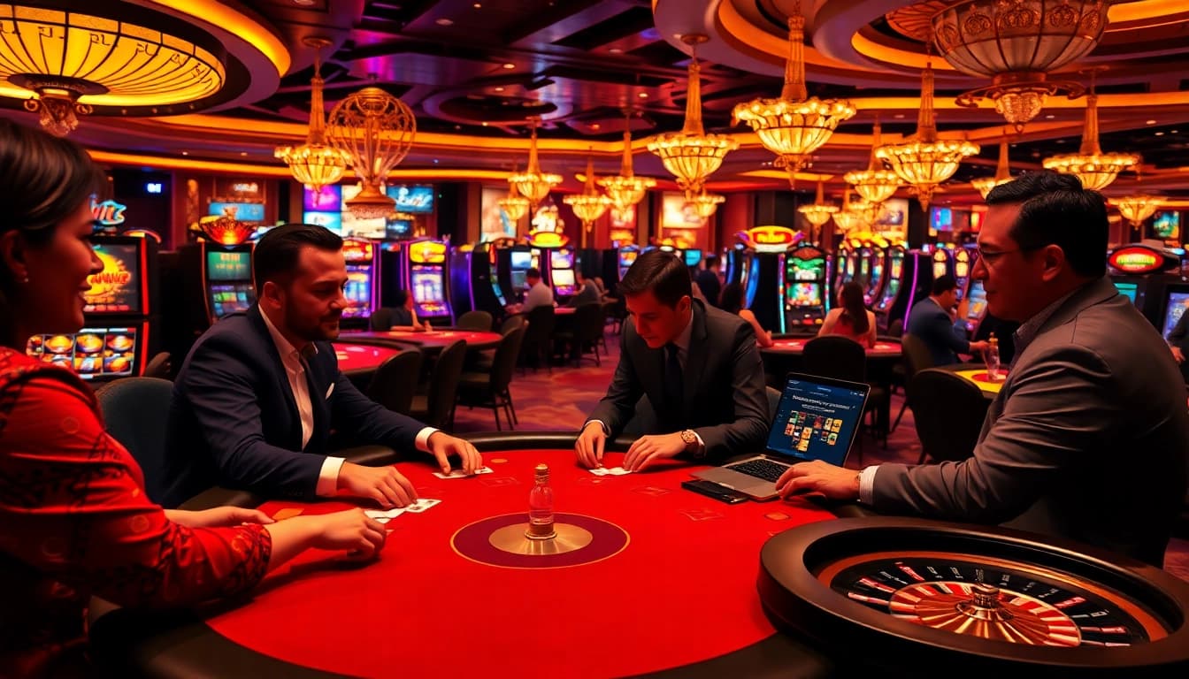 Experience the thrill of winning at sunwin's exciting casino games, featuring colorful slots and poker tables.