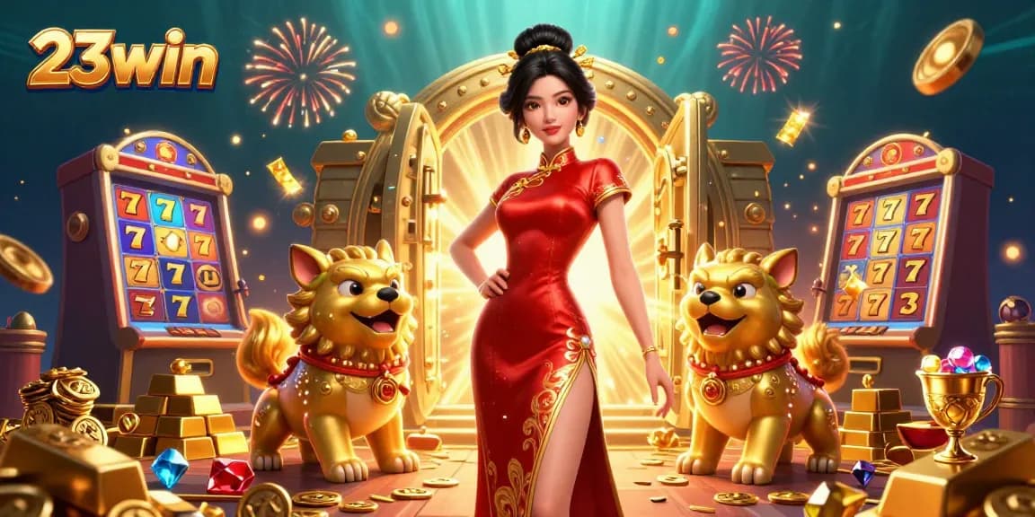 Experience the thrill of slots at 23win with captivating visuals of luxury and prosperity.