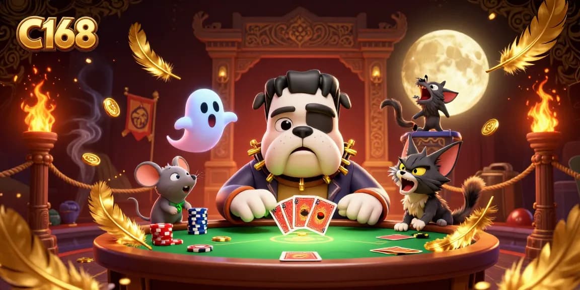 C168 delivers thrilling gaming experiences with a Frankenstein bulldog dealer and unique ghostly elements