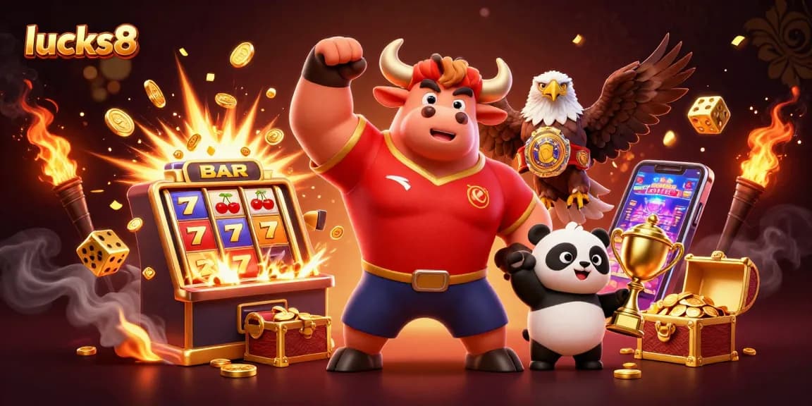 Win big at lucks8 with vibrant slot machines, lively characters, and engaging casino elements