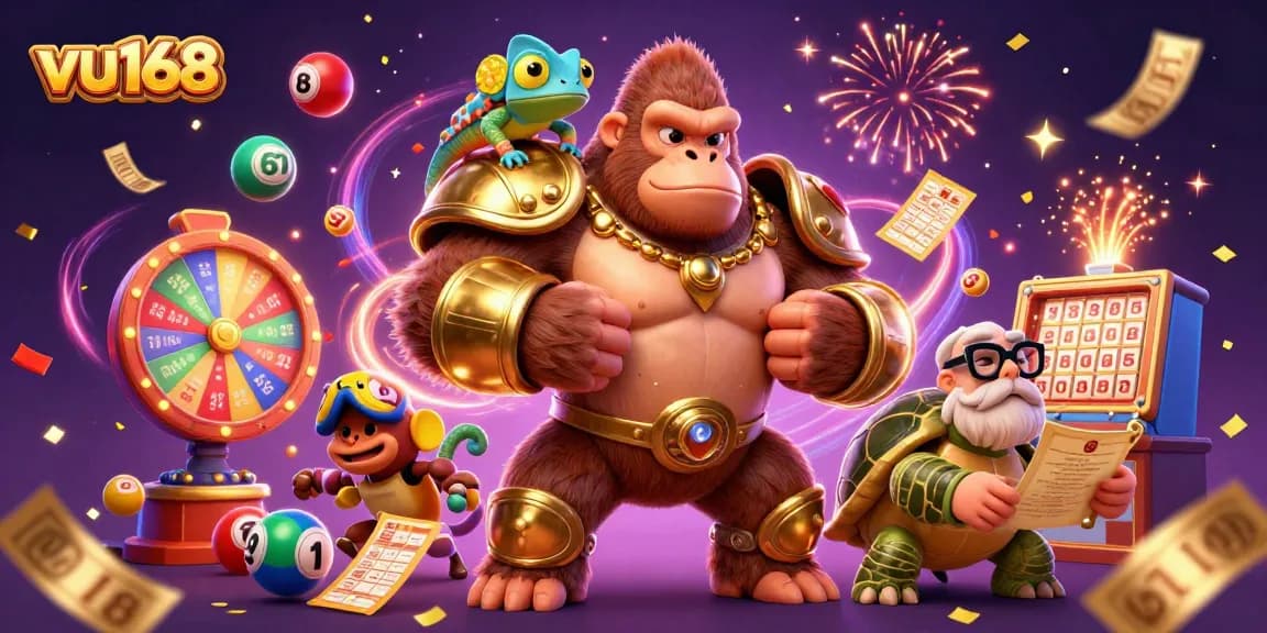 Engage in exciting betting strategies with vu168 amidst colorful gambling elements and dynamic energy.