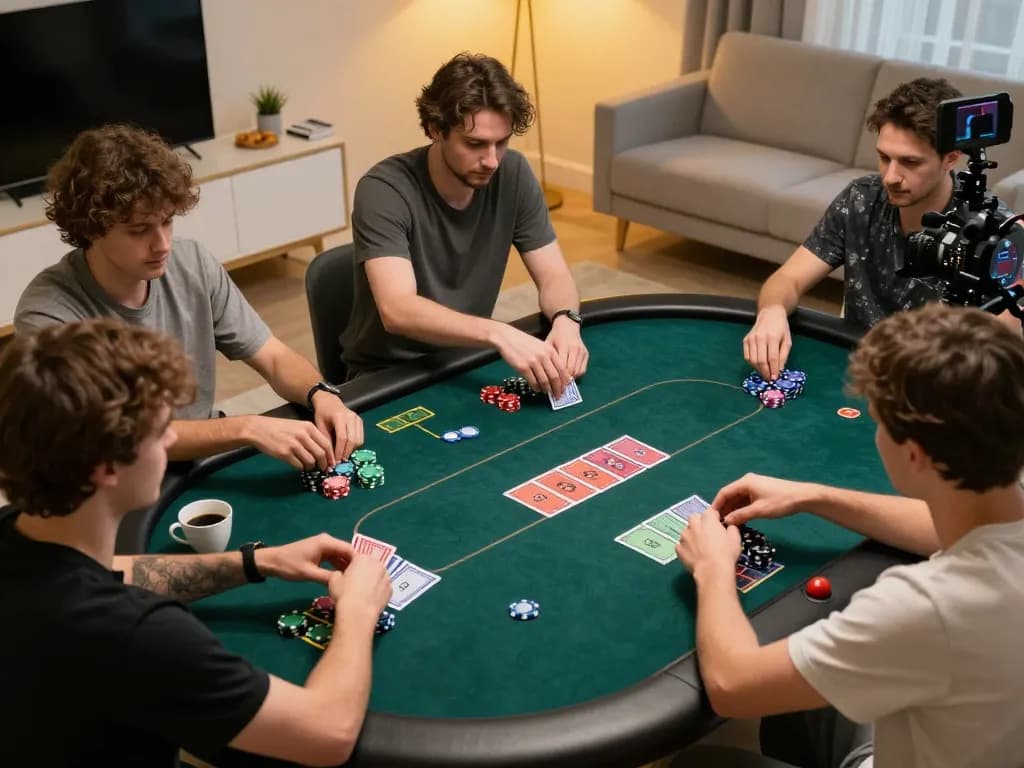 Players engaging in a thrilling game of EE88 poker online from their cozy home environment.