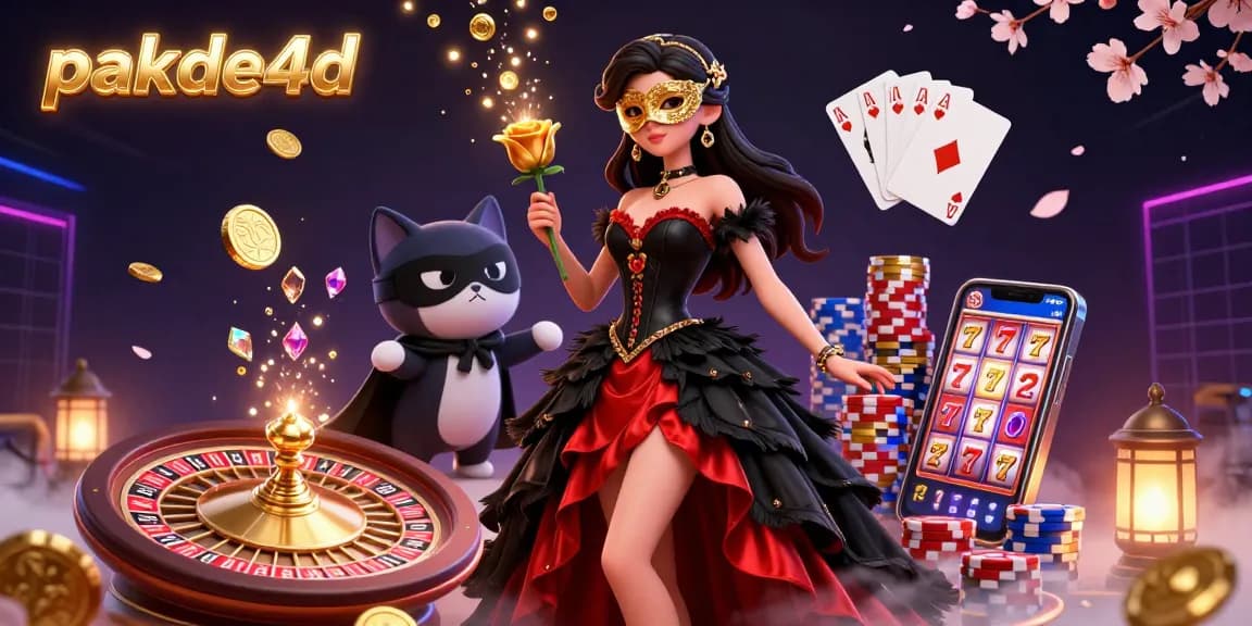 Experience the excitement of pakde4d with vibrant 3D casino elements and charming characters in a dynamic scene.