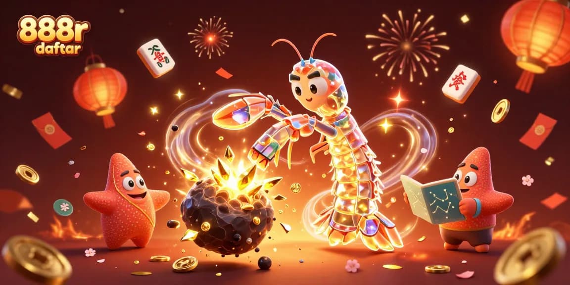 Experience the excitement of 888r daftar with vibrant samurai shrimp and gold treasures!
