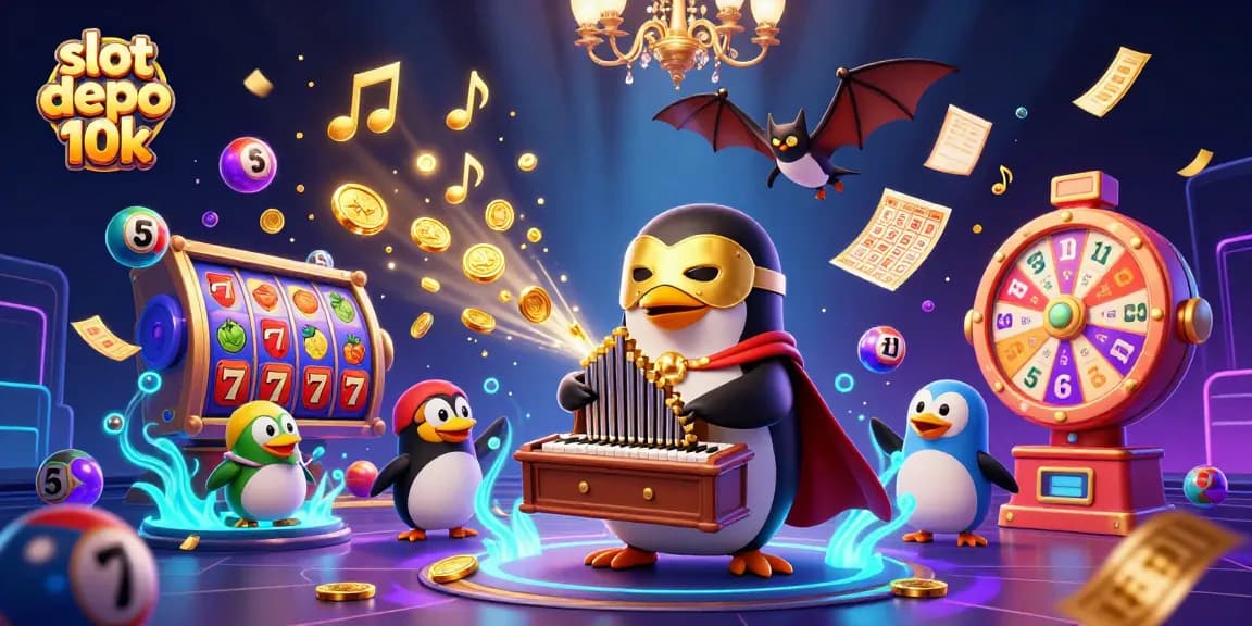 Experience slot depo 10k excitement with vibrant characters and dynamic gaming elements in this stunning illustration.