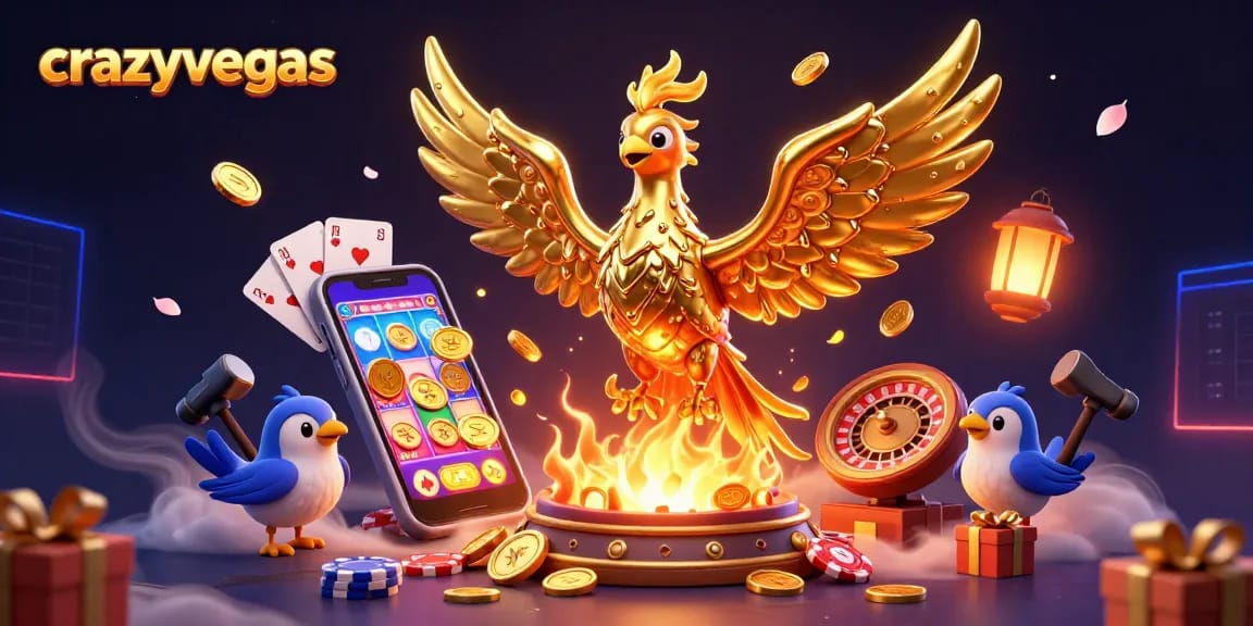 Experience the thrill with crazyvegas as the golden phoenix emerges alongside thrilling slot games.