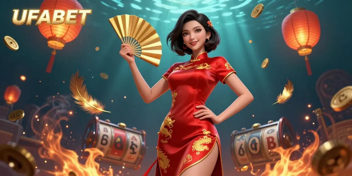Spin and win big with UFABET's vibrant slot game scene featuring festive elements and captivating visuals.