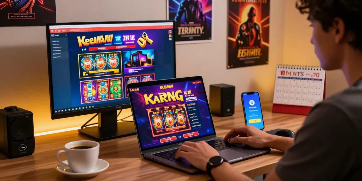 Engaging online gaming experience with ngamenjitu displayed on a laptop.