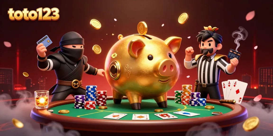 Toto123 offers the thrill of winning with vibrant casino scenes and dynamic gaming elements.