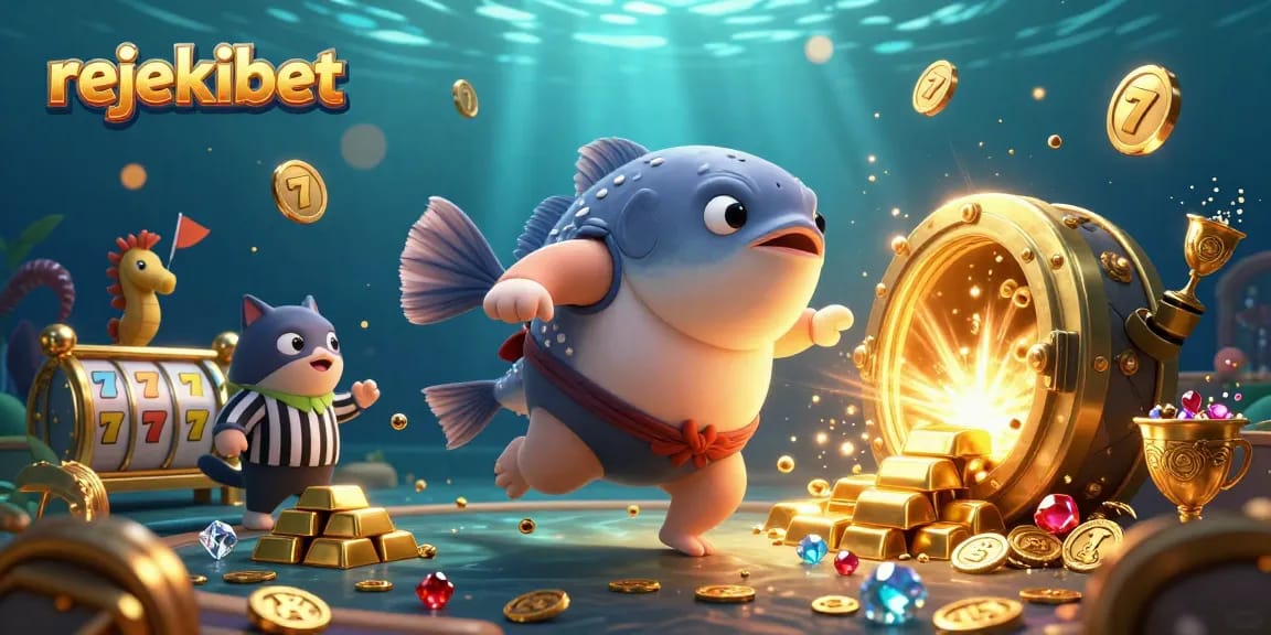 Experience thrilling wins with rejekibet's vibrant underwater casino scene bursting with excitement and treasures.