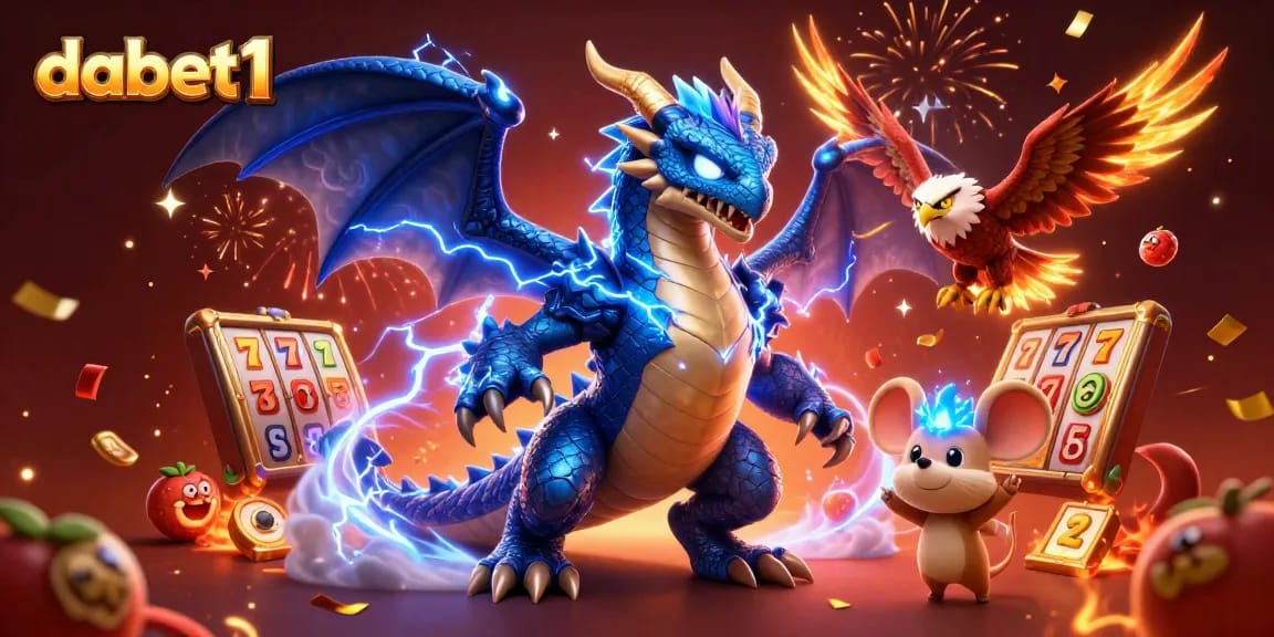 Experience thrilling jackpots with dabet1's colorful 3D illustration featuring exciting slot elements.
