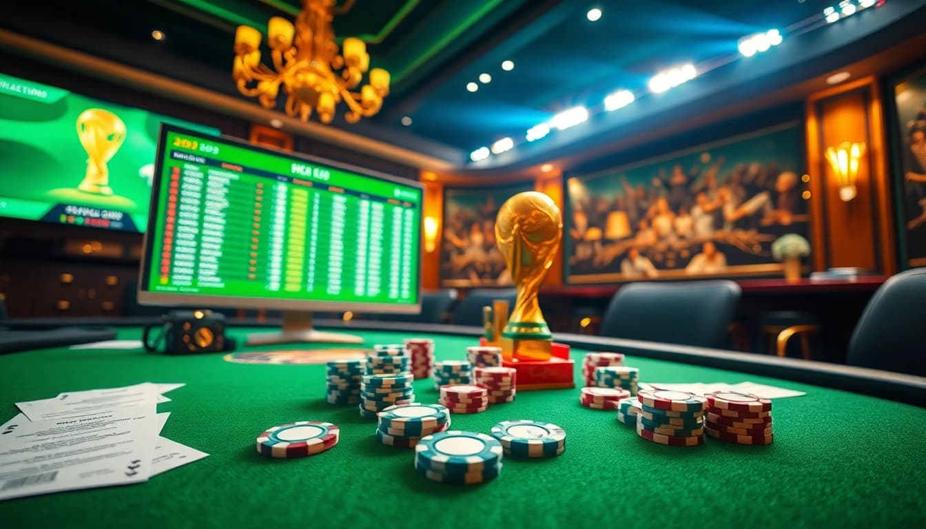 Situs Judi Bola Piala Dunia 2029 showcases a dynamic online betting environment with sports slips.