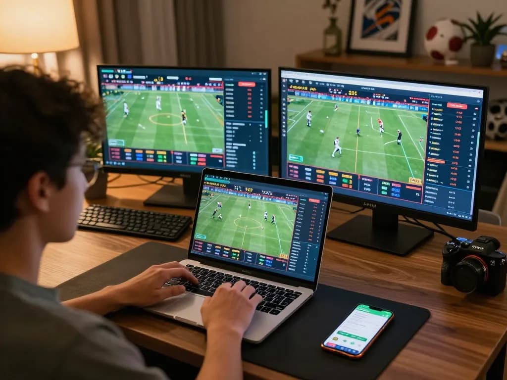 Soi Kèo – Engaging online sports betting setup with live match statistics and betting interface