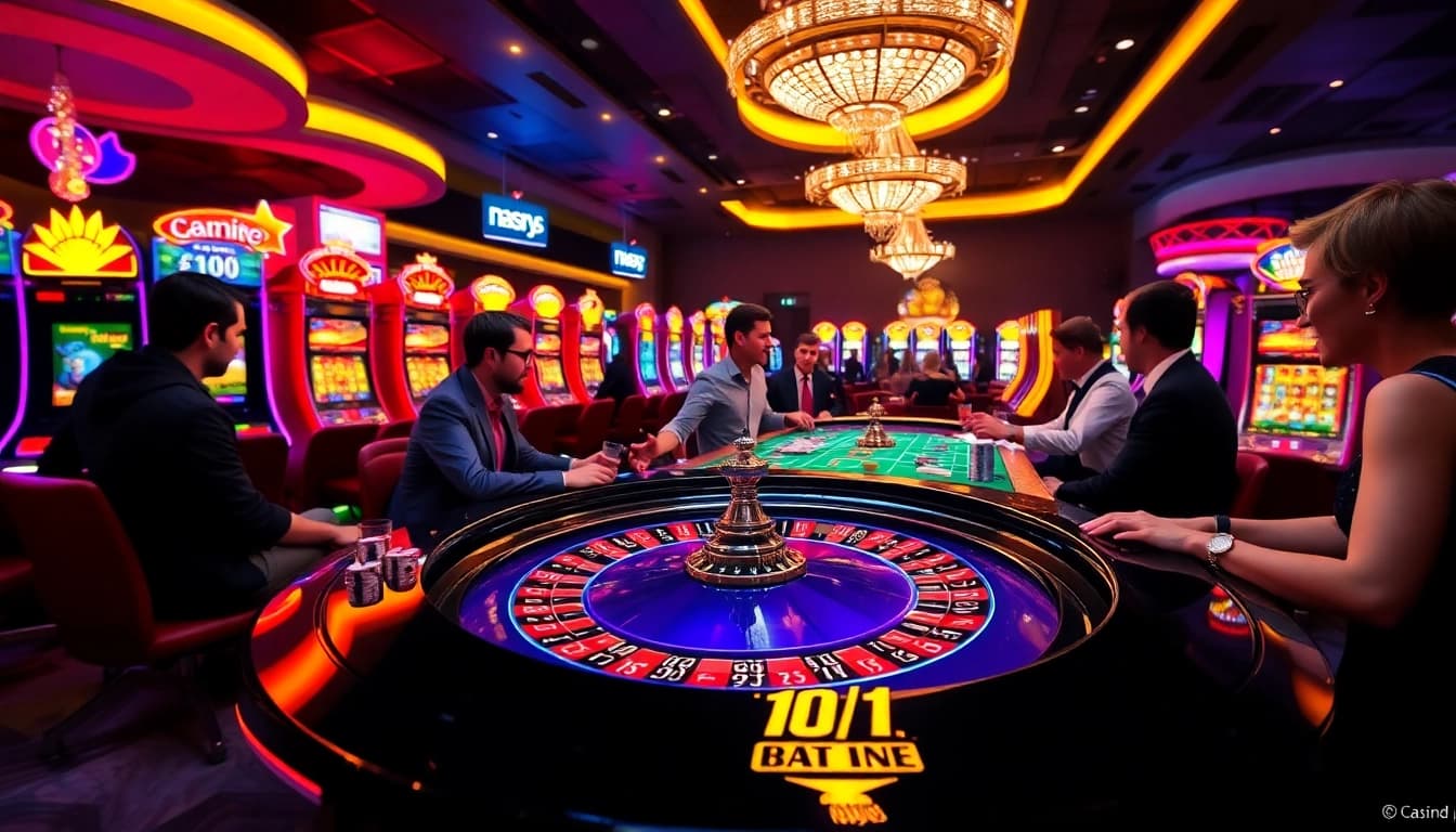 Menang di situs toto dengan suasana kasino yang meriah dan ramai.