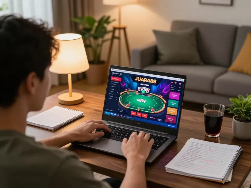 Engage with JUARA88 DAFTAR while enjoying a cozy home gaming setup.