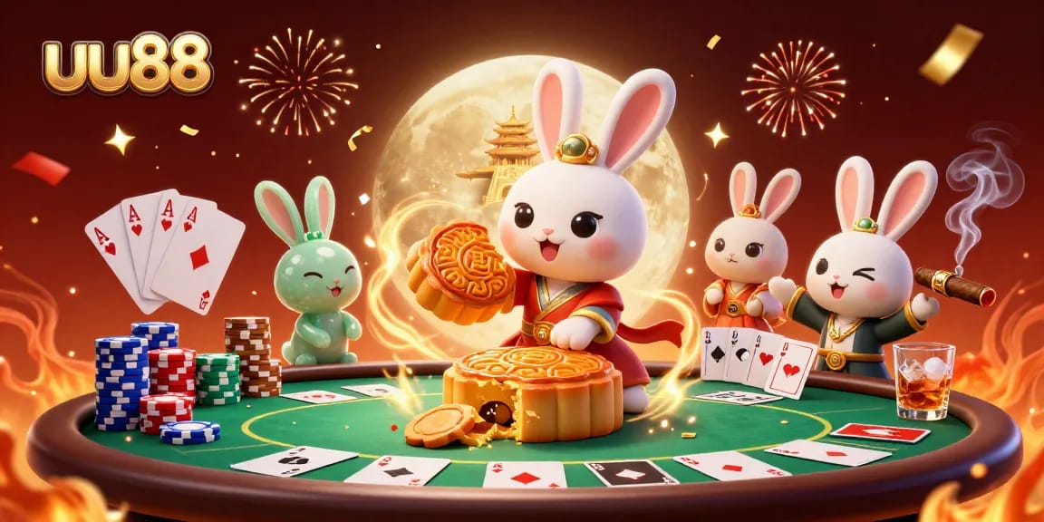 Experience the excitement of uu88 with vibrant casino-themed 3D illustration featuring traditional elements.