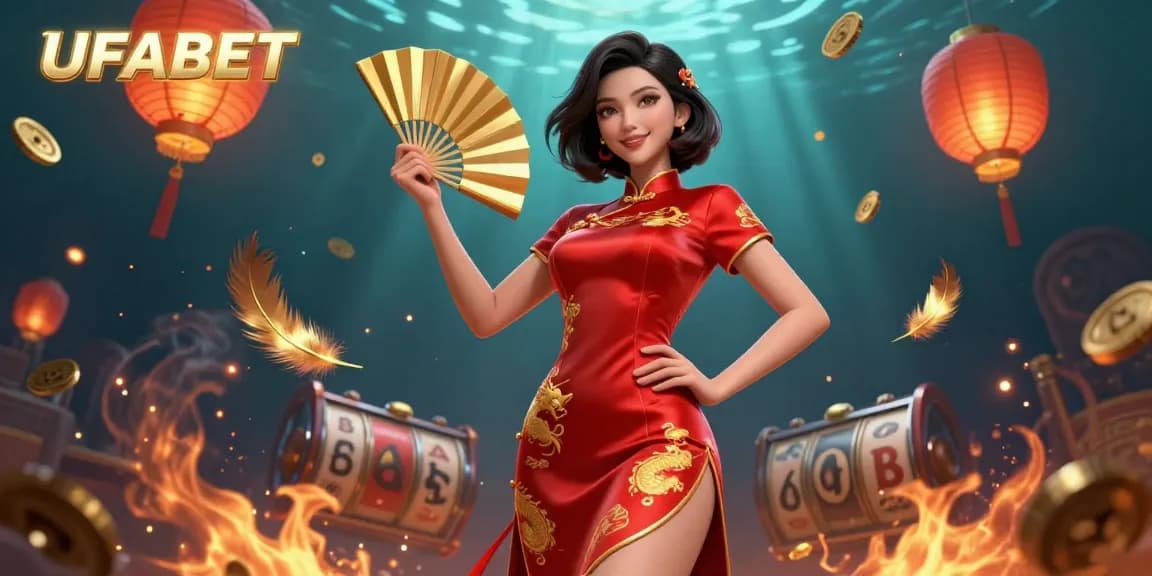 Spin and win big with UFABET's vibrant slot game scene featuring festive elements and captivating visuals.