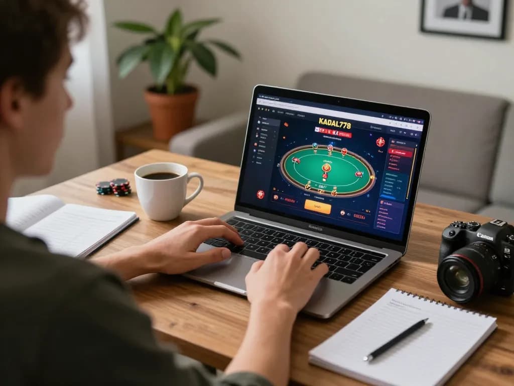 KADAL778 gaming in action with player focused on online poker setup at home