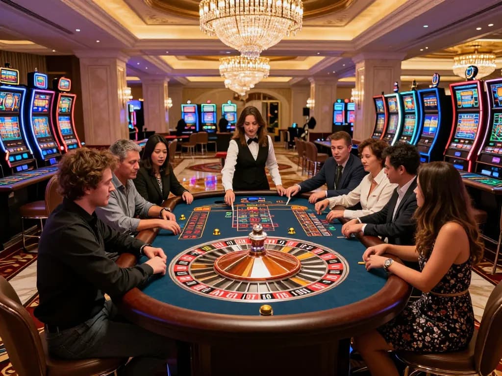SC88 roulette table attracting eager players and creating a vibrant casino atmosphere