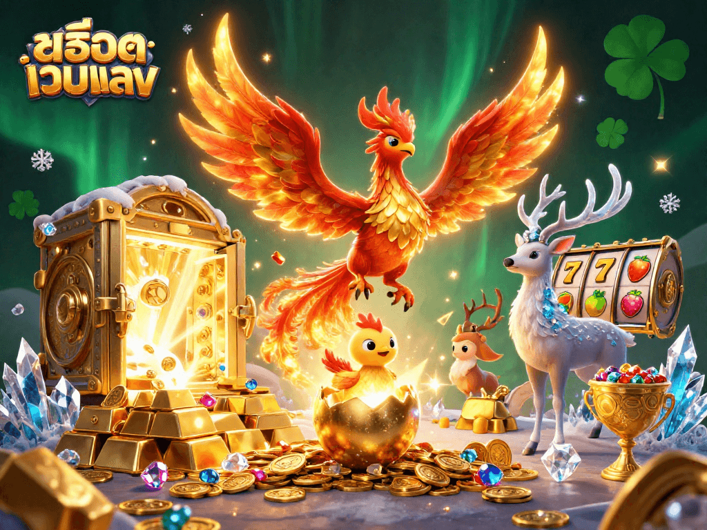 Spin the reels on สล็อตเว็บตรง with an intriguing blend of gaming characters and gold treasures.