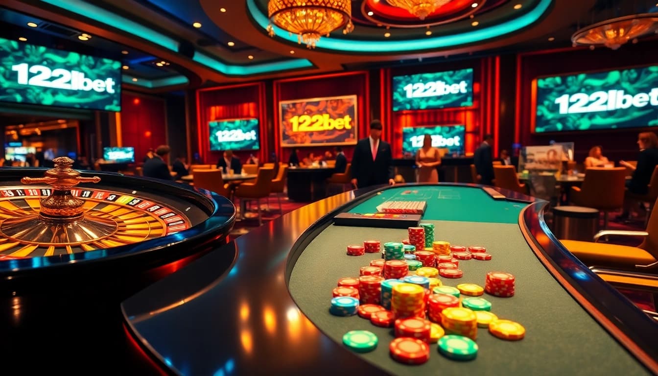 Experience the thrill of 123bet with vibrant poker tables and exciting casino game moments.