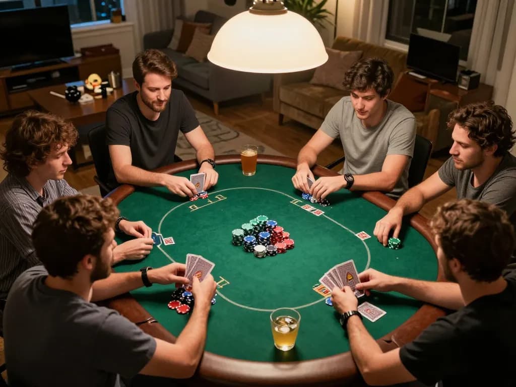 Engaging poker game at home with players enjoying an immersive experience from https://kjc.events/