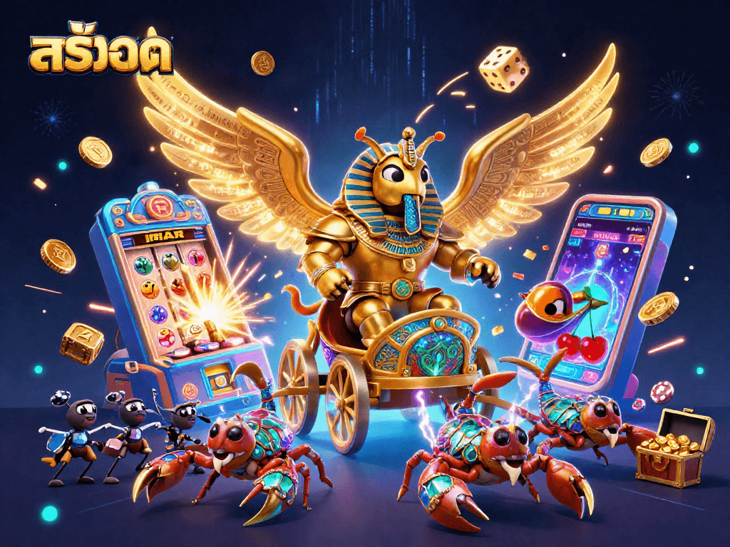 Experience the thrill of สล็อต gaming with a golden pharaoh beetle and jackpot burst!