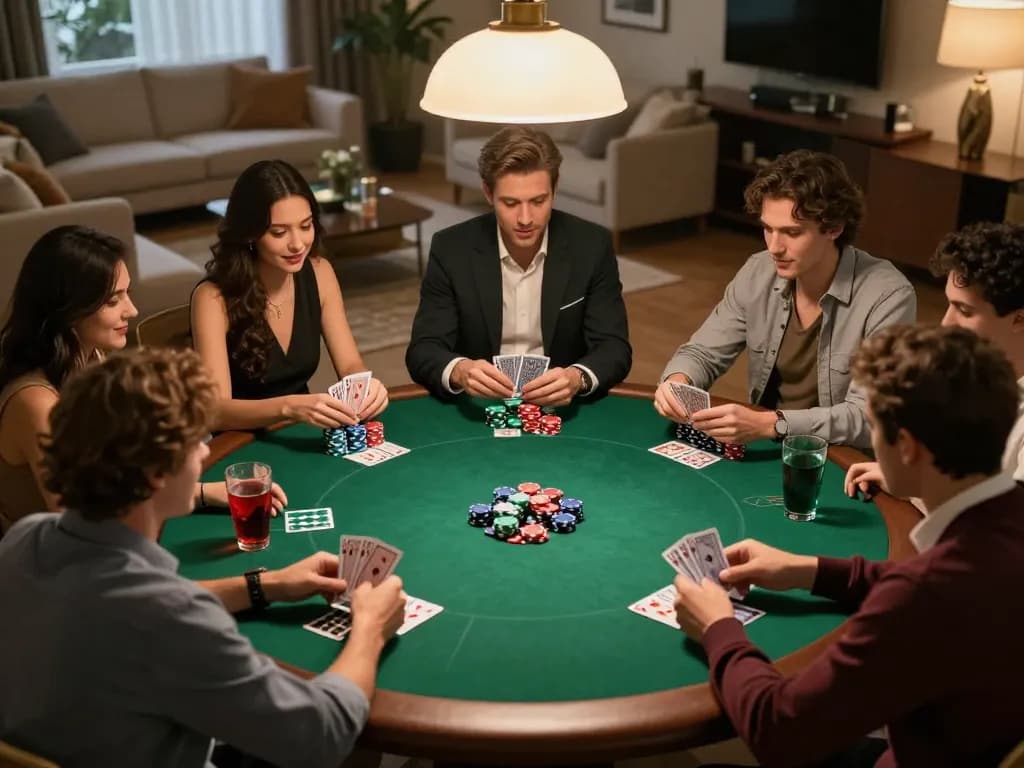 Engaging poker night with friends showcases strategies and camaraderie in playing okfun.