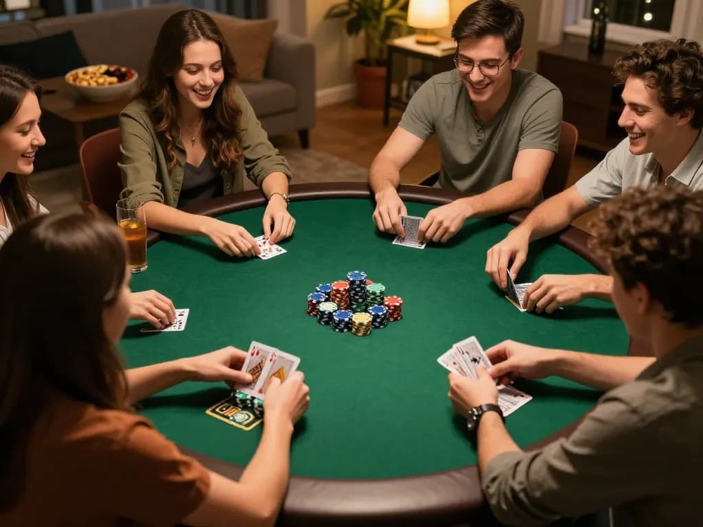 SC88 players enjoying a friendly poker night with strategic gameplay and chips on the table.
