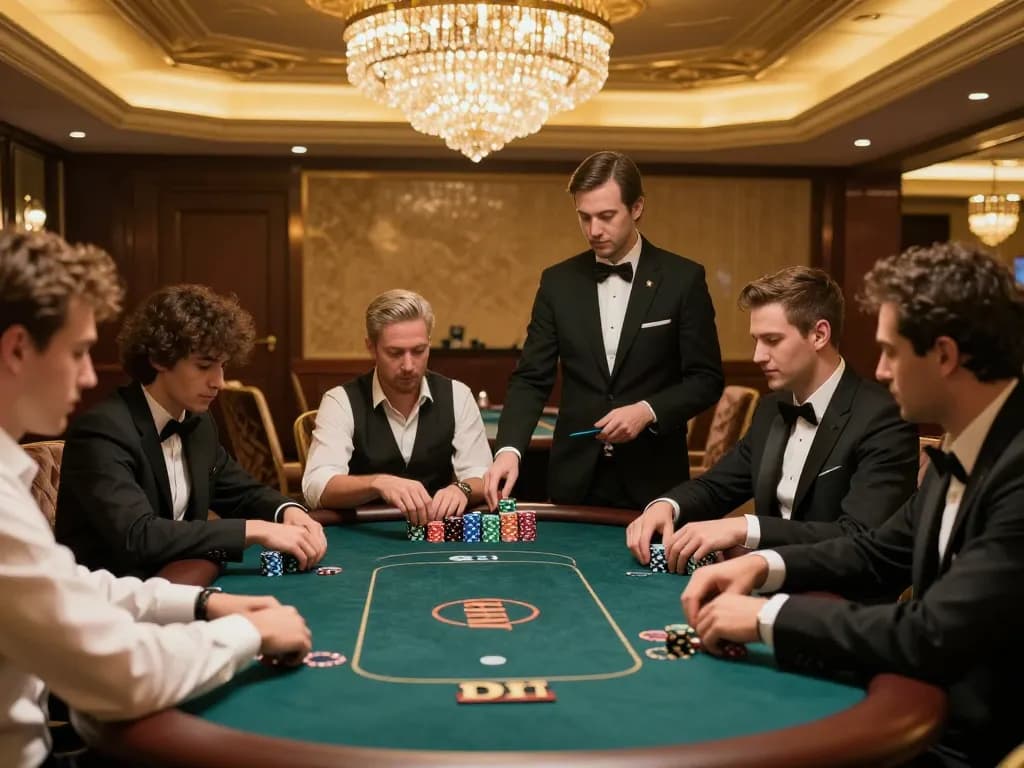 Players in a luxurious poker room at TG88 engaging in high-stakes gameplay surrounded by elegant decor