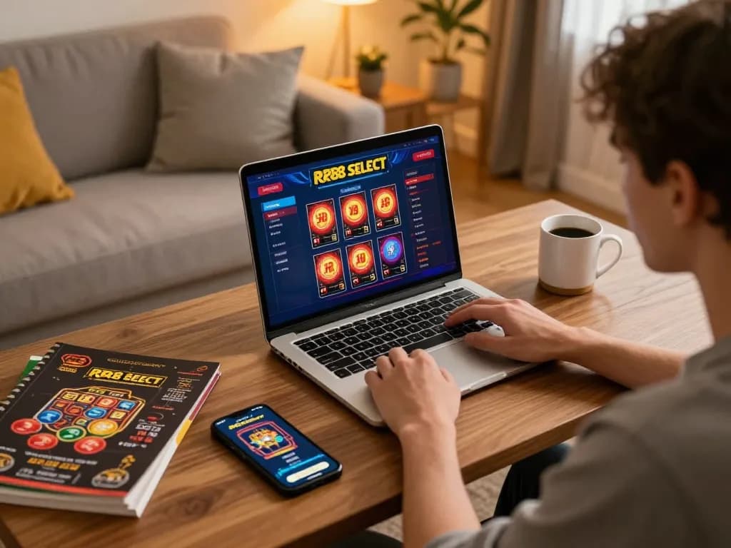 Playing online games through RR88 SELECT, showcasing a cozy and engaging home gaming experience.