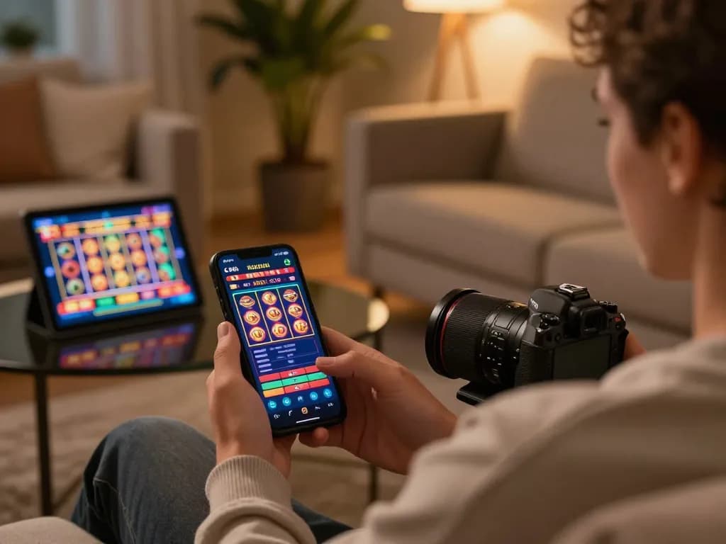 Nikmati permainan seluler dengan aplikasi kasino online oursinado yang menampilkan permainan slot dinamis di smartphone.