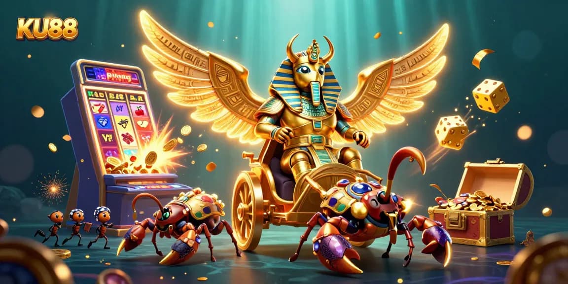 Experience the thrill of KU88 with a spectacular jackpot scene and dynamic casino elements.
