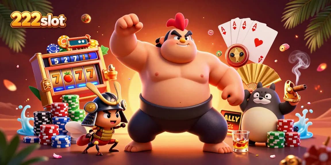 Gameplay seru di 222slot dengan simbol buah dan jackpot memikat di latar belakang.