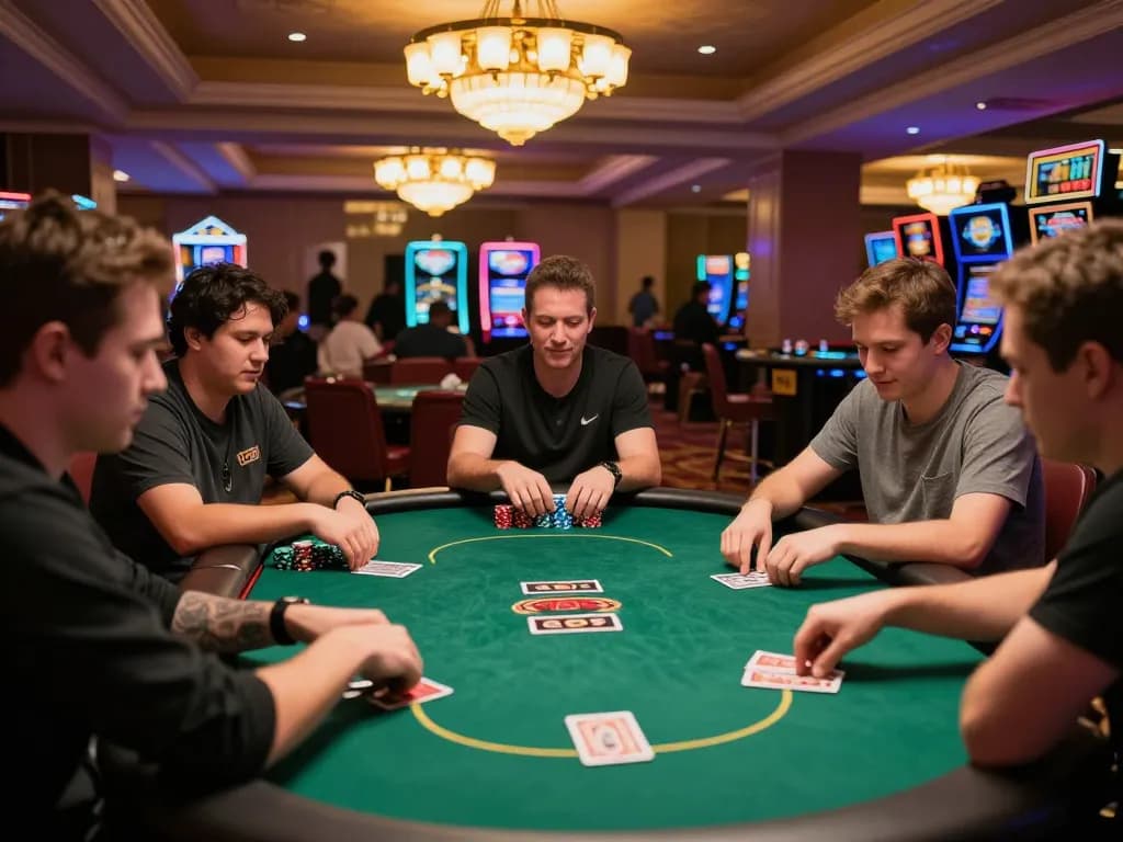 Players engaged in a strategic poker game at F168 casino, showcasing immersive gameplay.