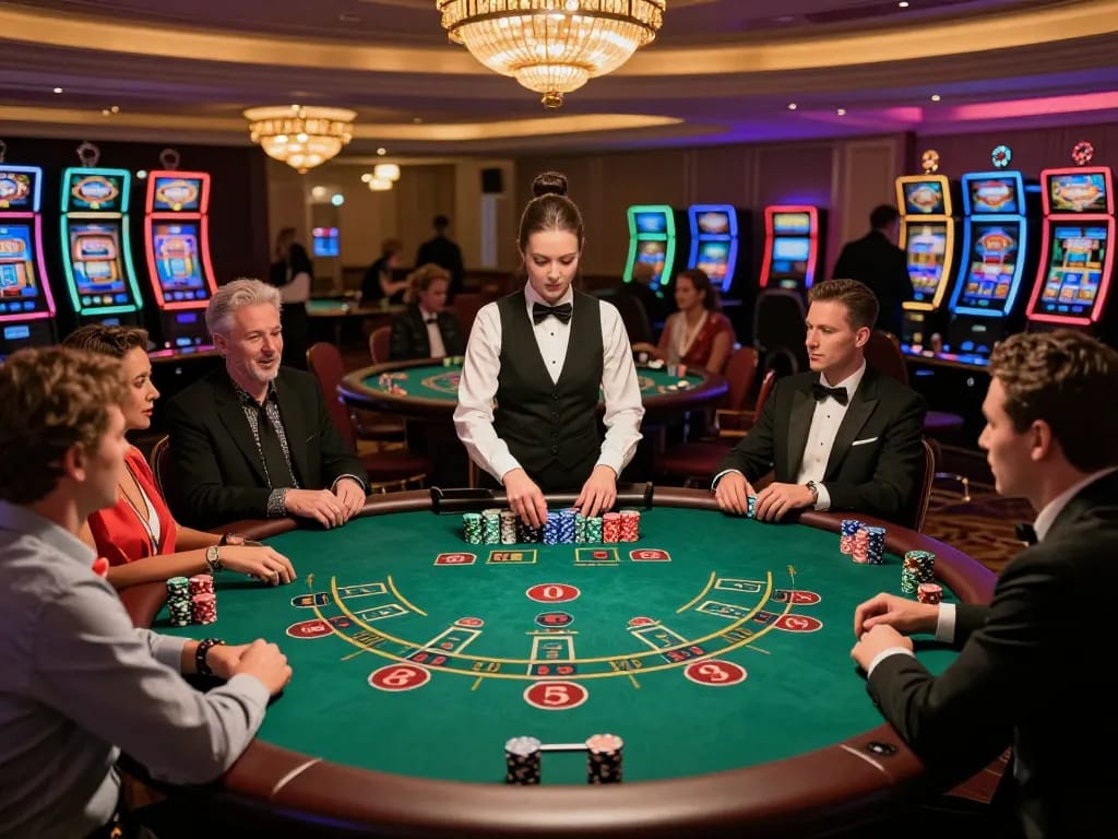 Engaging gameplay at a blackjack table showcasing fly 88 excitement and strategy in a luxury casino