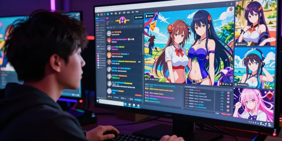Engage in hentai ai chat with vibrant anime characters and interactive digital displays.