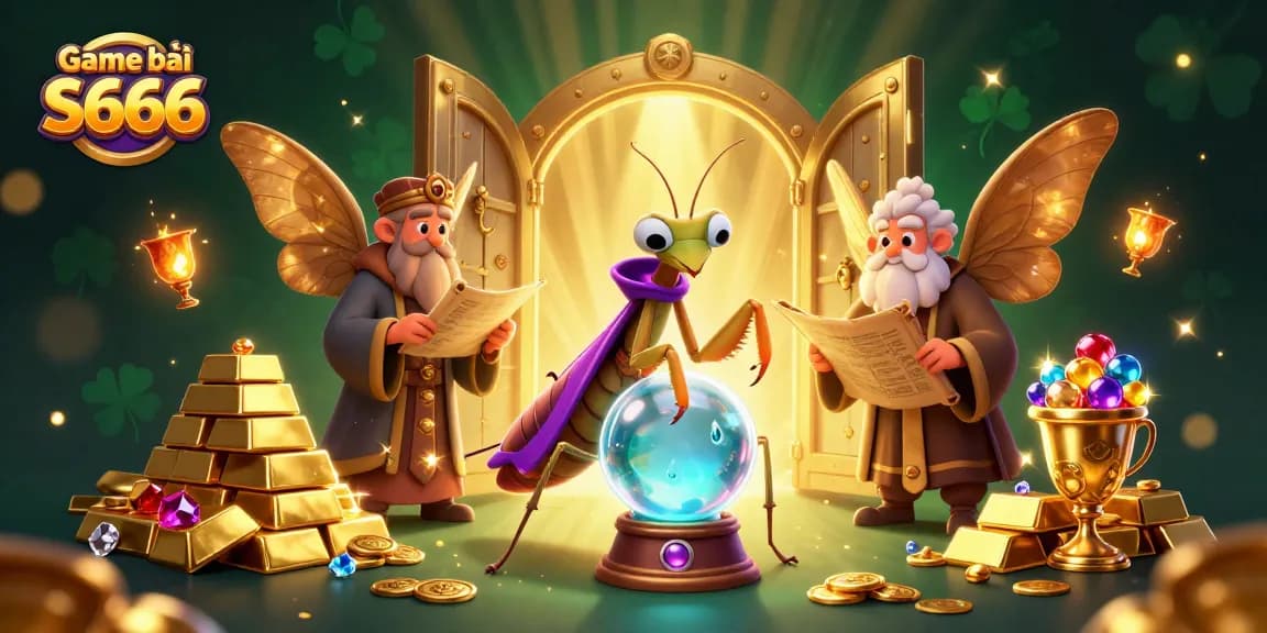 Experience excitement with Game bài S666, featuring vibrant characters and dazzling treasures in a dynamic casino setting.