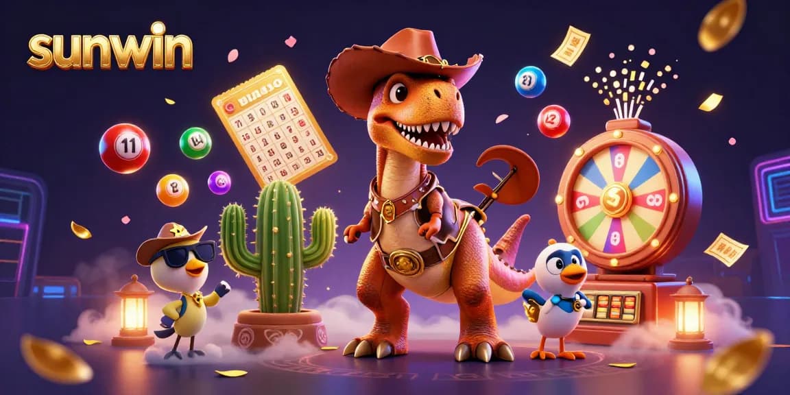 Experience thrilling games at sunwin with a vibrant 3D casino scene full of energy and excitement.