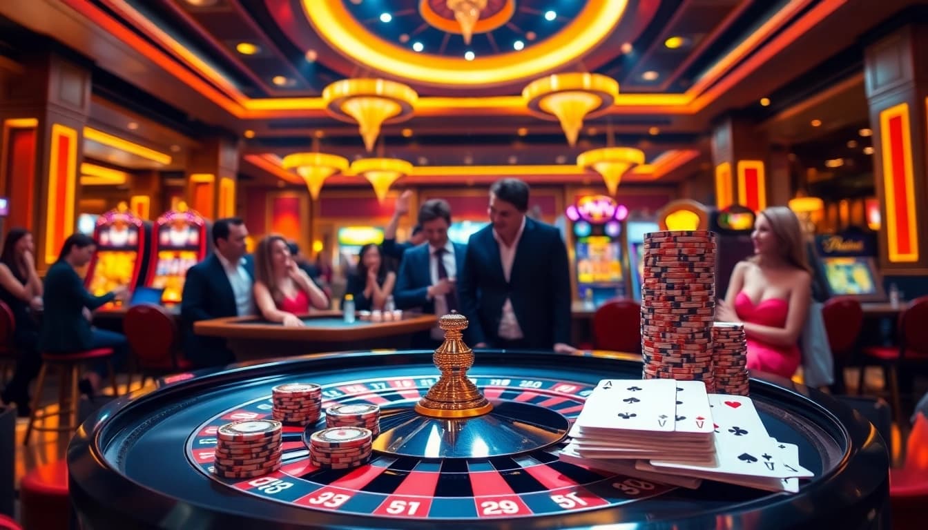Exciting casino action at rr88k1 com showcasing roulette and poker chips.