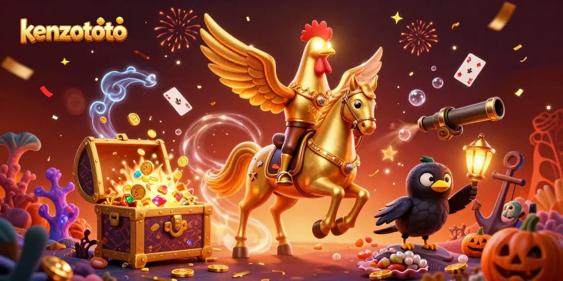 Experience kenzototo's thrilling casino adventure with golden roosters and treasure-filled excitement.